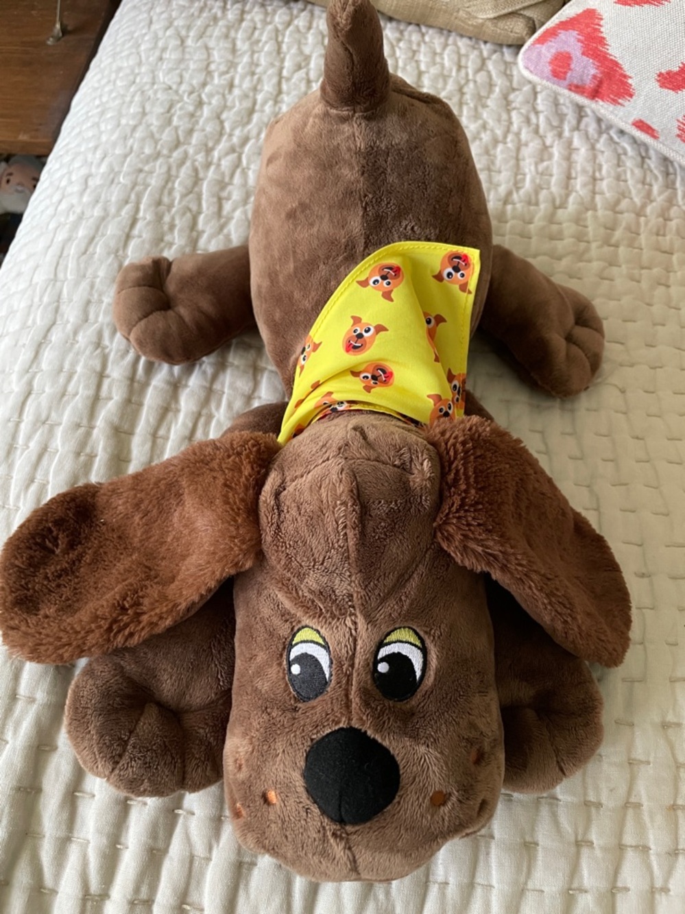 Pound puppy - large dark brown 17” scarf